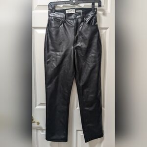 Abercrombie & Fitch Ankle Straight Ultra High Rise Faux Leather Pants size 25
